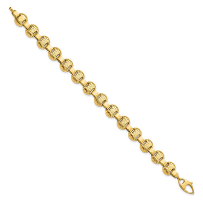 7.5 Zoll 14K Poliert & Strukturiert Fantasie Armband