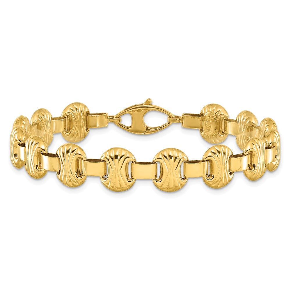 7.5 Zoll 14K Poliert & Strukturiert Fantasie Armband