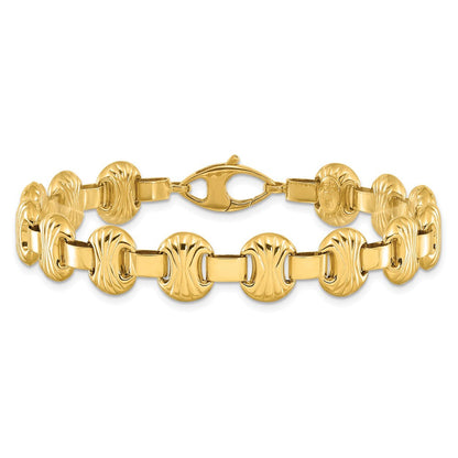 7.5 Zoll 14K Poliert & Strukturiert Fantasie Armband