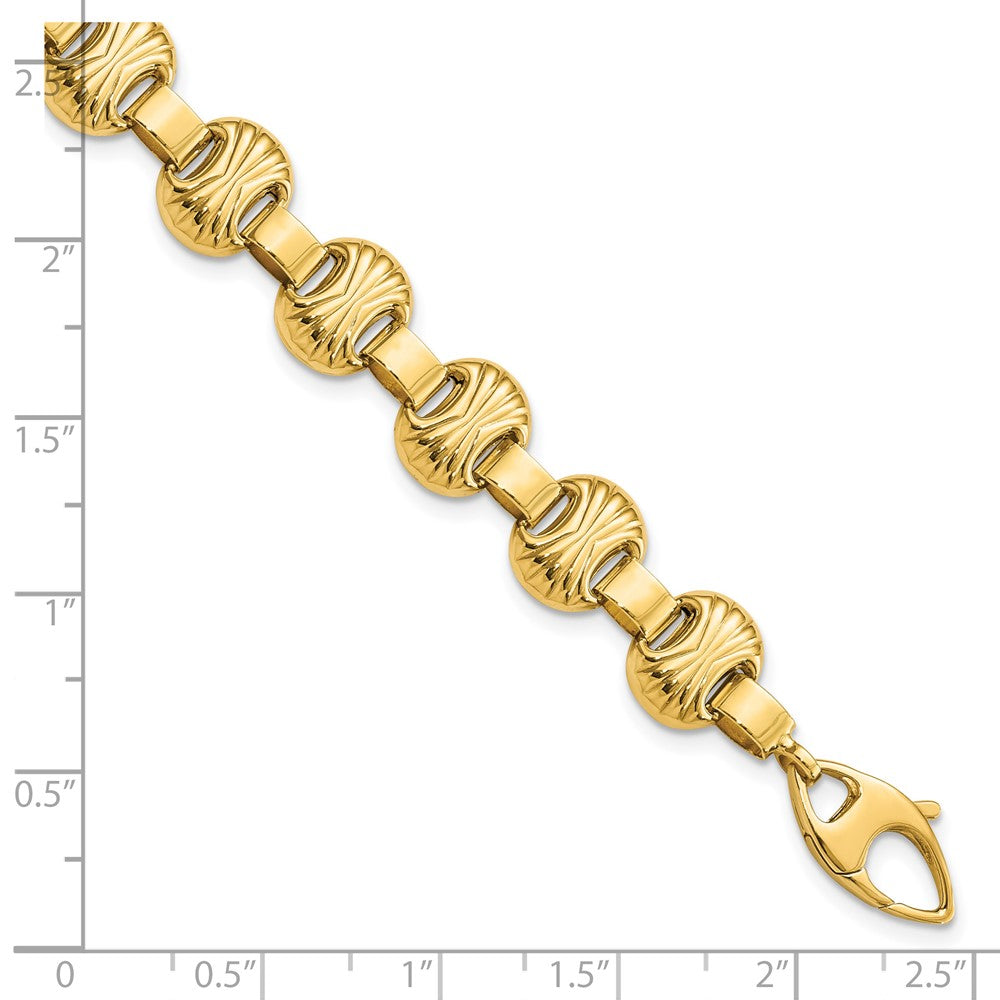 7.5 Zoll 14K Poliert & Strukturiert Fantasie Armband