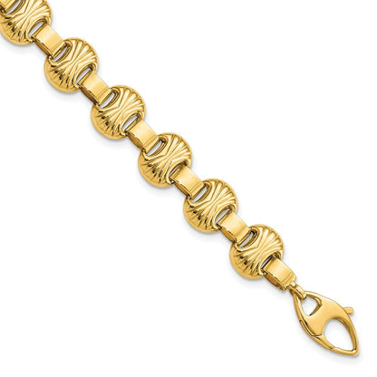 7.5 Zoll 14K Poliert & Strukturiert Fantasie Armband