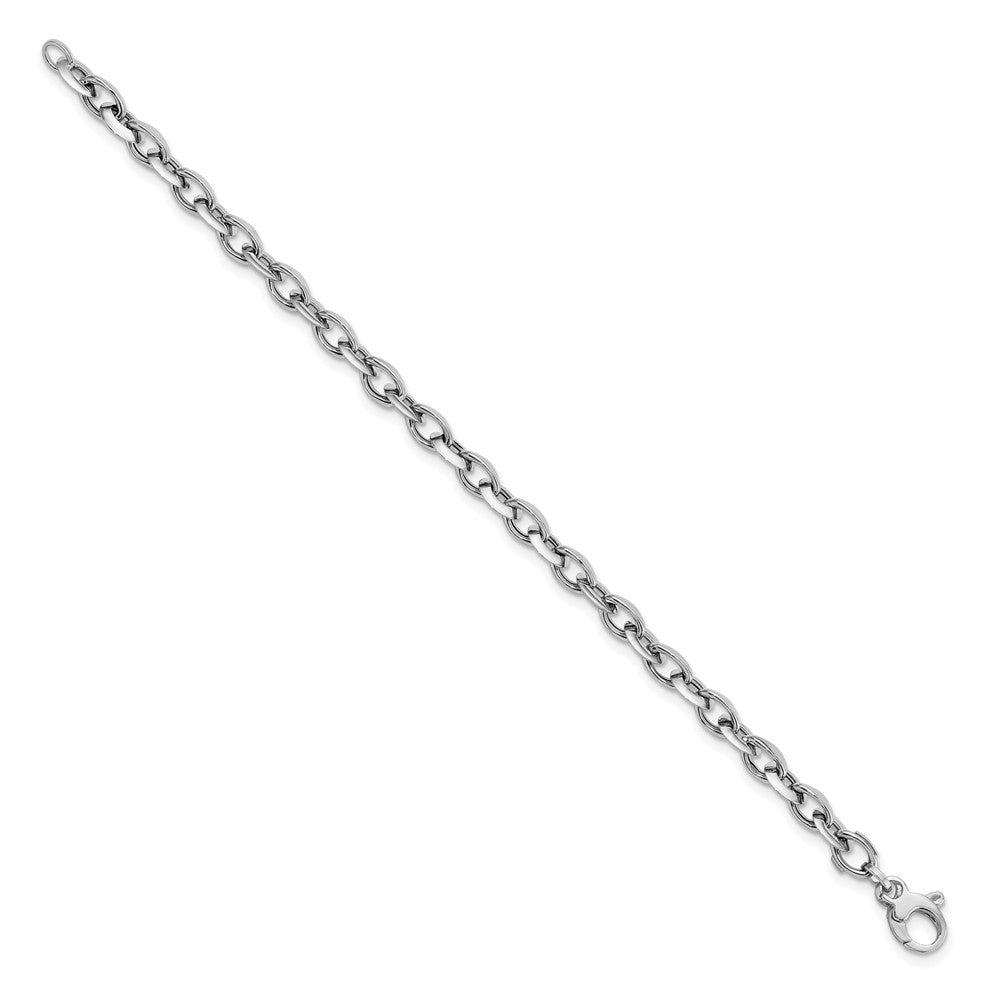 7.75 Zoll 14K Weiß Poliert Fantasieglieder Armband