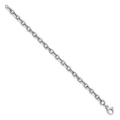 7.75 Zoll 14K Weiß Poliert Fantasieglieder Armband
