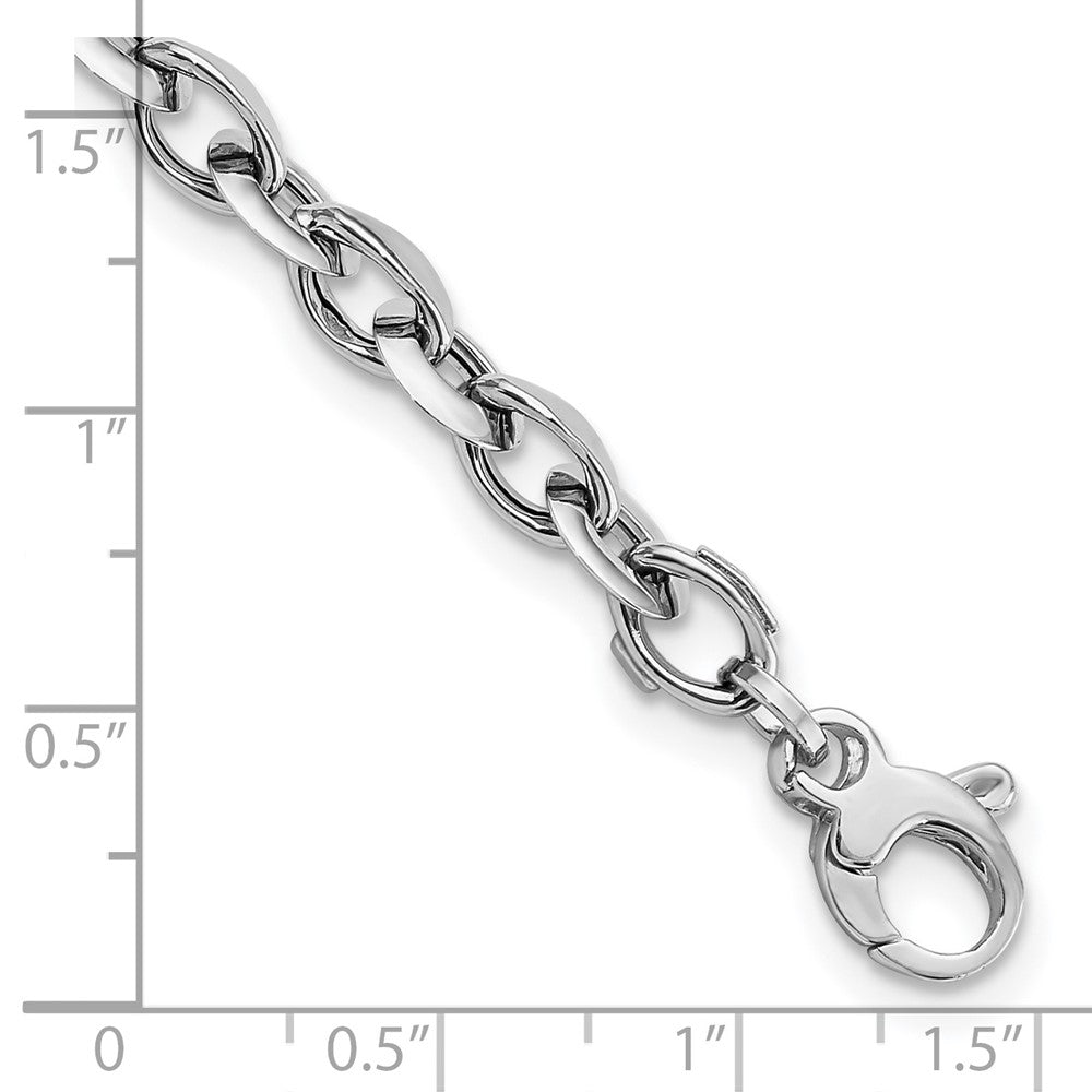 7.75 Zoll 14K Weiß Poliert Fantasieglieder Armband