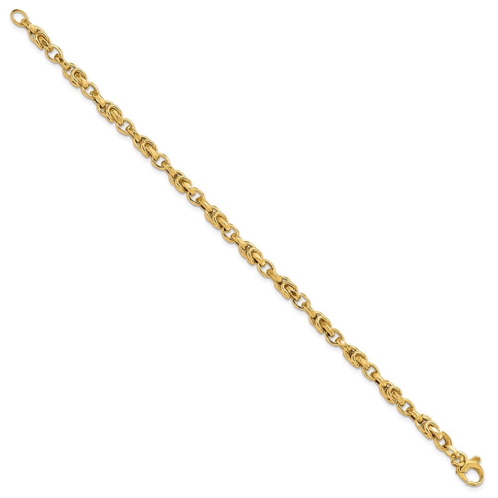 7.75 Zoll 14K Gold Fantasie Byzantiner Style Glieder Armband