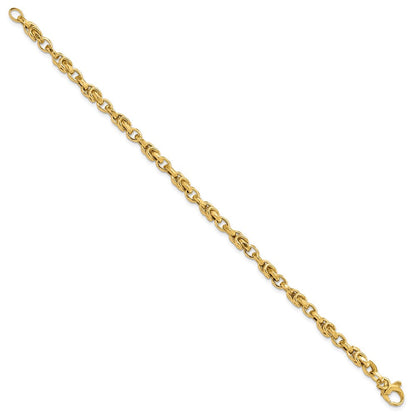 7.75 Zoll 14K Gold Fantasie Byzantiner Style Glieder Armband