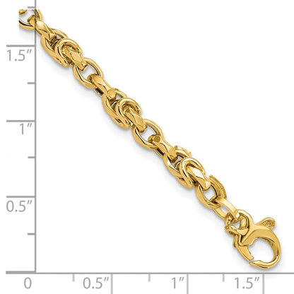 7.75 Zoll 14K Gold Fantasie Byzantiner Style Glieder Armband