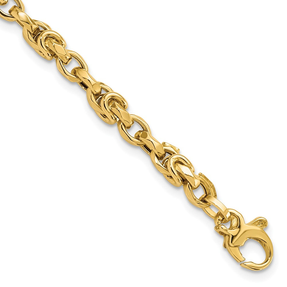 7.75 Zoll 14K Gold Fantasie Byzantiner Style Glieder Armband