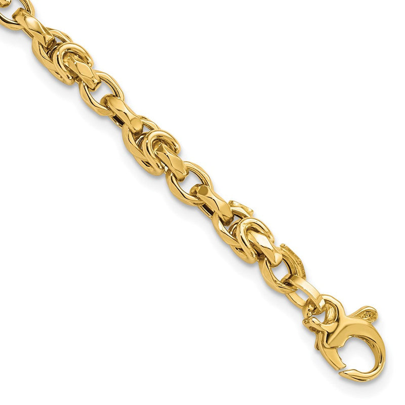 7.75 Zoll 14K Gold Fantasie Byzantiner Style Glieder Armband