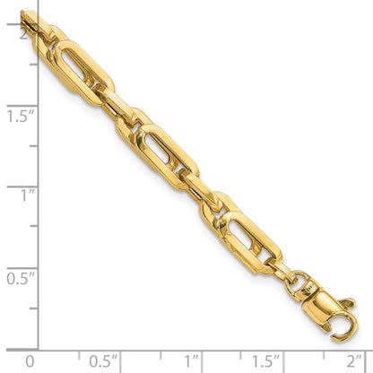 14K Gelbgold Gold Poliert Fantasieglieder Herren Gliederarmband