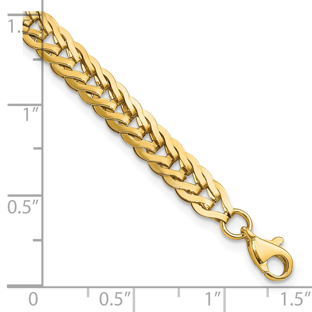 14K Gelbgold Poliert Fantasieglieder Gliederarmband