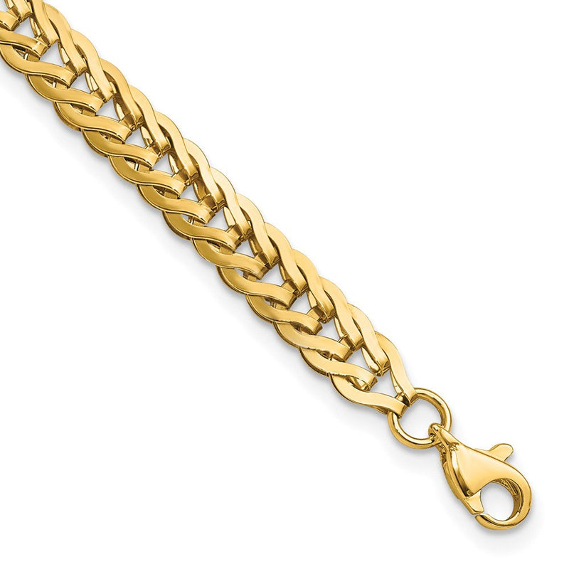14K Gelbgold Poliert Fantasieglieder Gliederarmband