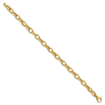 14K Gelbgold Poliert Fantasieglieder Gliederarmband
