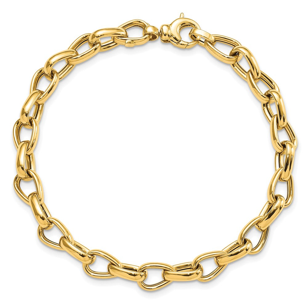 14K Gelbgold Poliert Fantasieglieder Gliederarmband