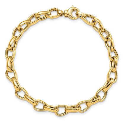 14K Gelbgold Poliert Fantasieglieder Gliederarmband