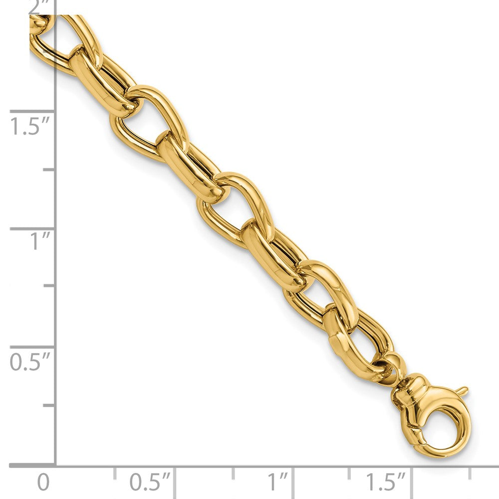 14K Gelbgold Poliert Fantasieglieder Gliederarmband
