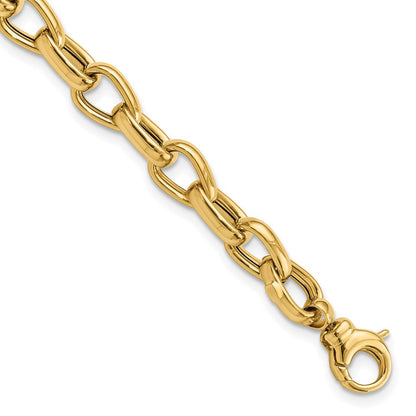 14K Gelbgold Poliert Fantasieglieder Gliederarmband