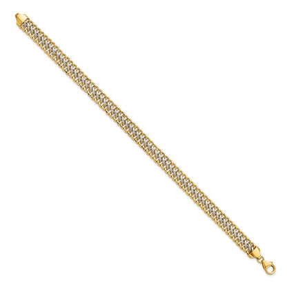 14K & Weiß Rhodium Poliert Fantasieglieder Gliederarmband