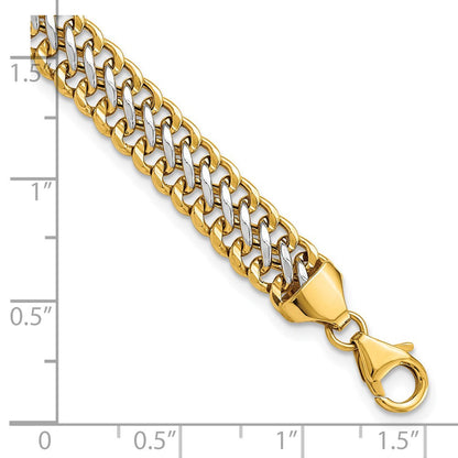 14K & Weiß Rhodium Poliert Fantasieglieder Gliederarmband