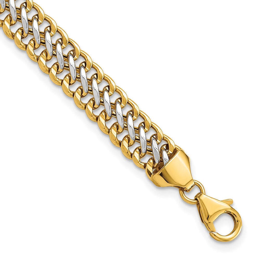 14K & Weiß Rhodium Poliert Fantasieglieder Gliederarmband