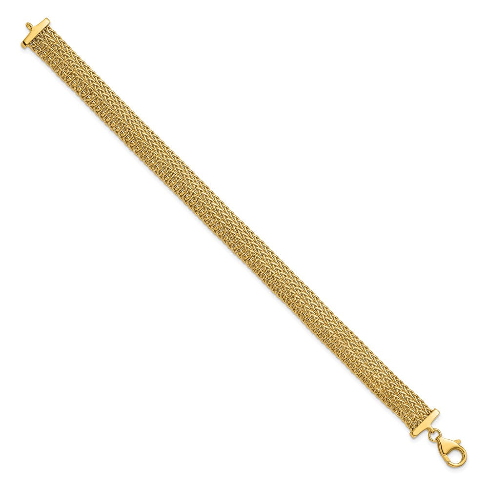 14K Gelbgold Poliert Fantasie Gliederarmband