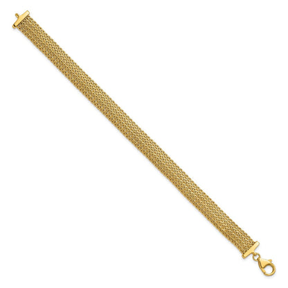 14K Gelbgold Poliert Fantasie Gliederarmband