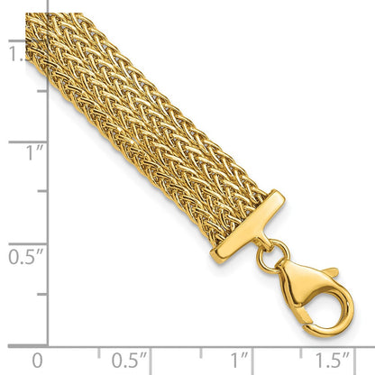 14K Gelbgold Poliert Fantasie Gliederarmband