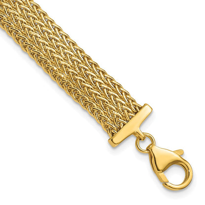 14K Gelbgold Poliert Fantasie Gliederarmband