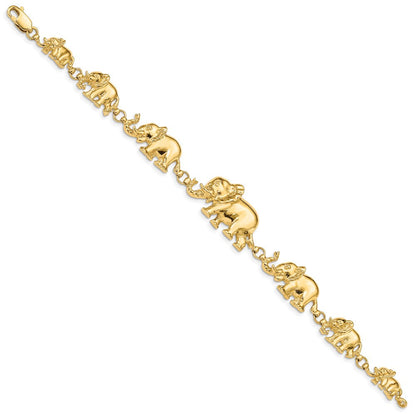 7 Zoll 14K Abgestuft Elefant Armband