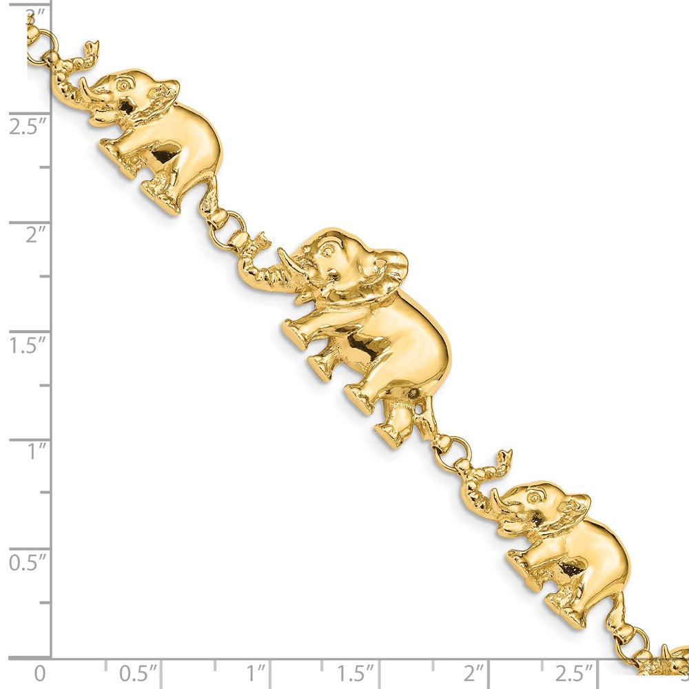 7 Zoll 14K Abgestuft Elefant Armband