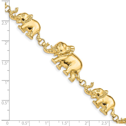 7 Zoll 14K Abgestuft Elefant Armband