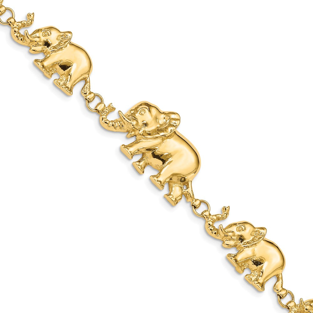 7 Zoll 14K Abgestuft Elefant Armband