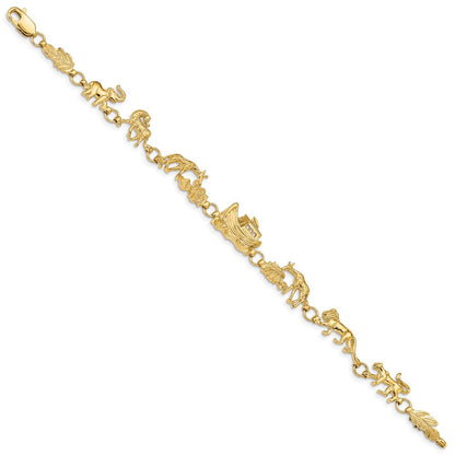 7 Zoll 14K Noah Ark Armband