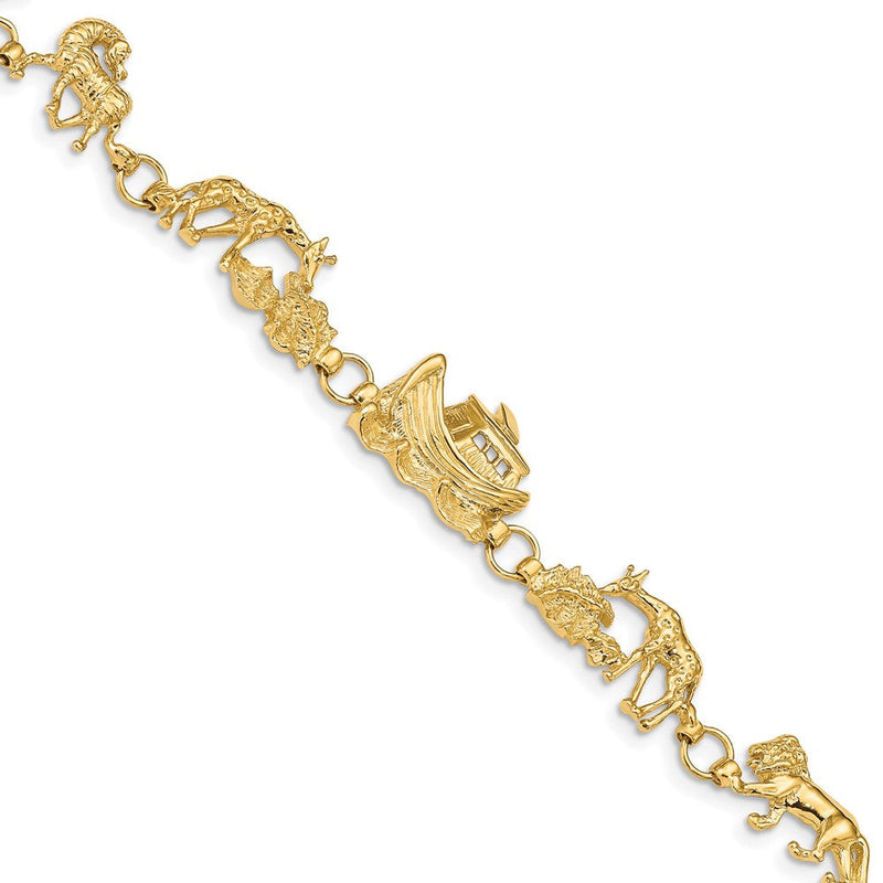 7 Zoll 14K Noah Ark Armband