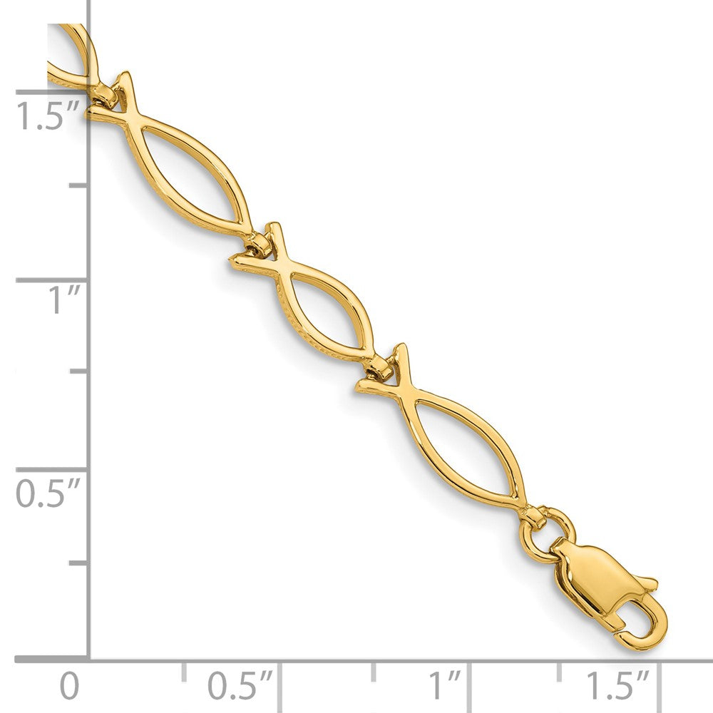 7 Zoll 14K 5mm Religious Icthus (fish) Armband