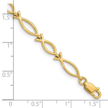 7 Zoll 14K 5mm Religious Icthus (fish) Armband
