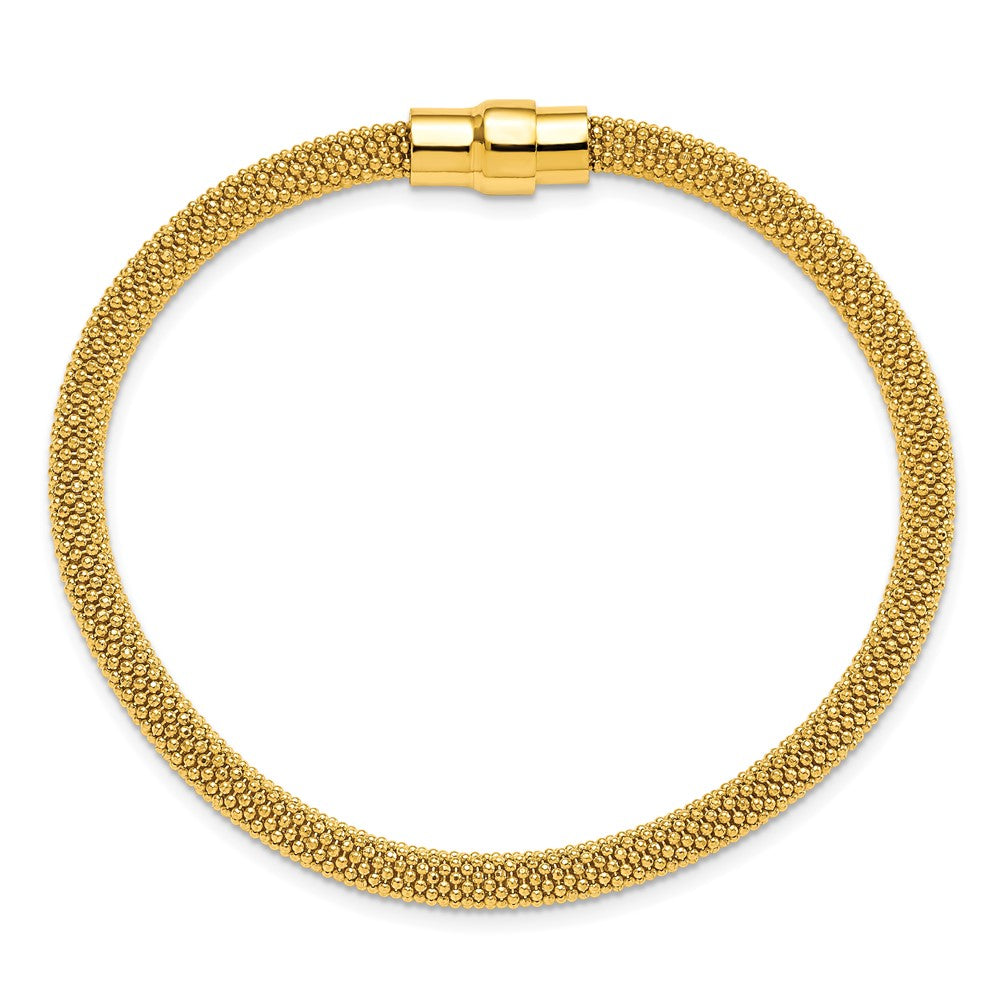 7.5 Zoll Sterlingsilber Goldfarben 18K Glanz-beschichtet Magnetic Armband