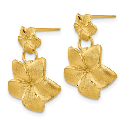 14K Gelbgold Plumeria Ohrhänger