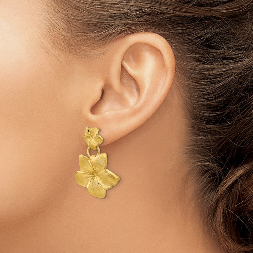 14K Gelbgold Plumeria Ohrhänger