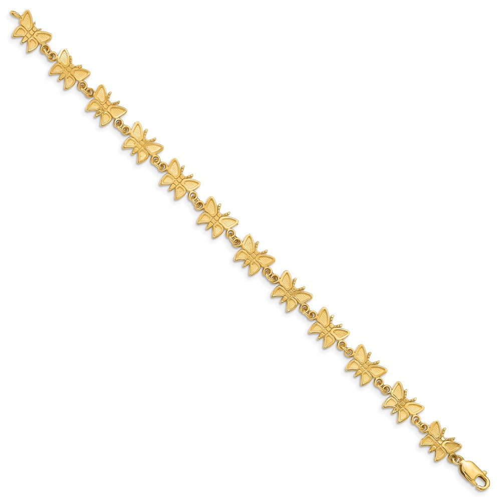7 Zoll 14K Schmetterling Armband