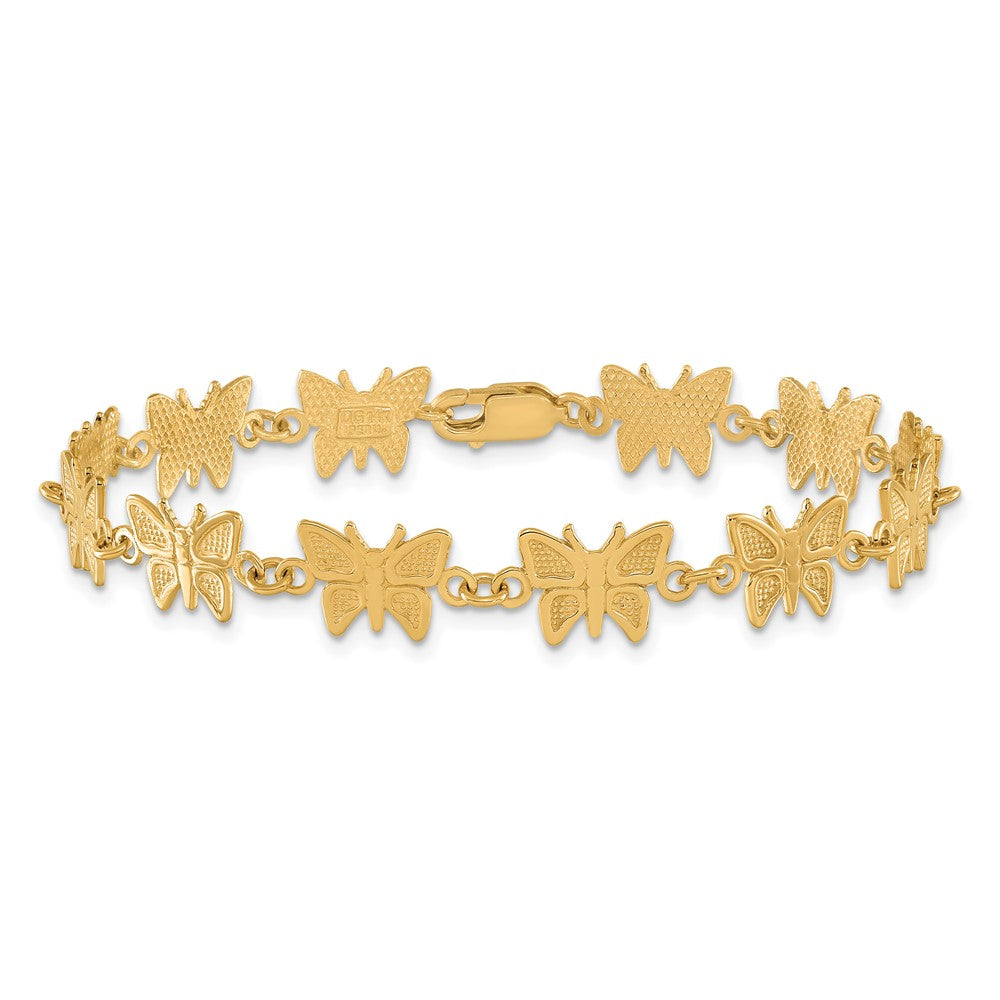7 Zoll 14K Schmetterling Armband