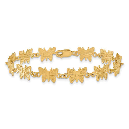 7 Zoll 14K Schmetterling Armband