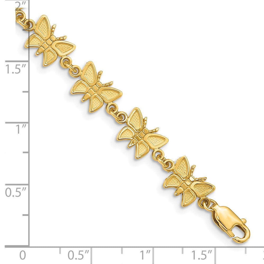 7 Zoll 14K Schmetterling Armband