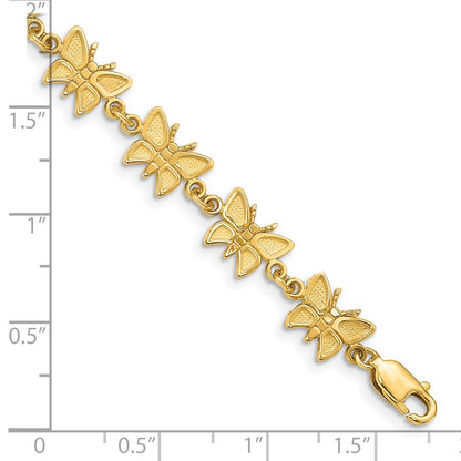 7 Zoll 14K Schmetterling Armband