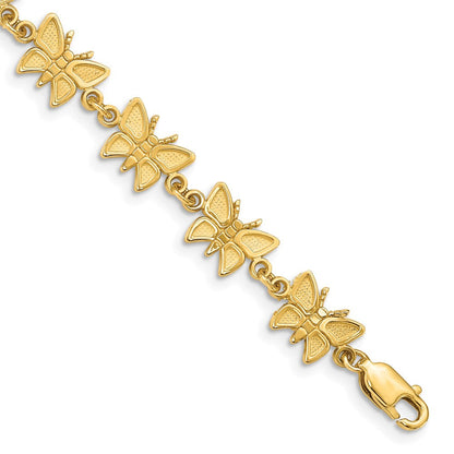7 Zoll 14K Schmetterling Armband