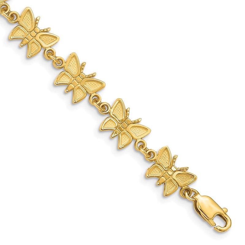7 Zoll 14K Schmetterling Armband