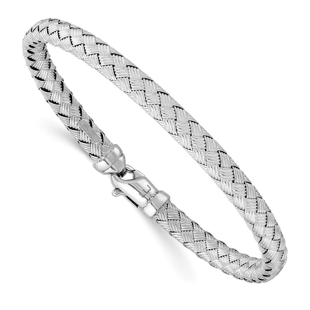 Sterlingsilber Rhodiniert Weaved Armreif