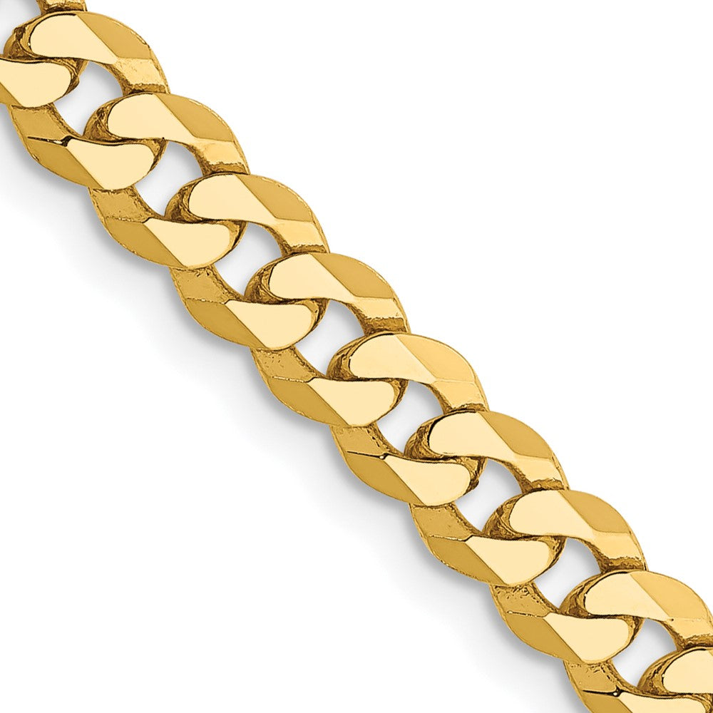 Massiv 14K Gelbgold 4.75mm Flach Abgeschrägt Panzer mit Karabinerverschluss Halskette