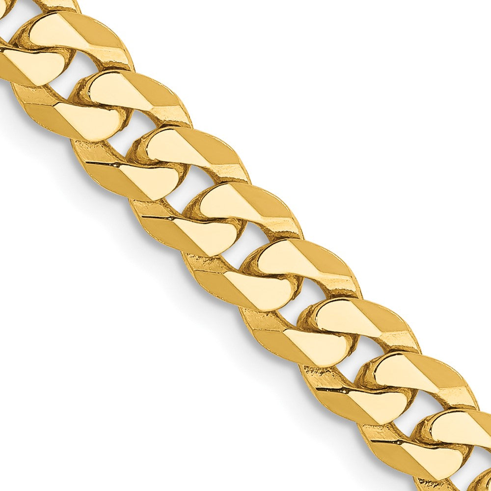 Massiv 14K Gelbgold 5.75mm Flach Abgeschrägt Panzer mit Karabinerverschluss Halskette