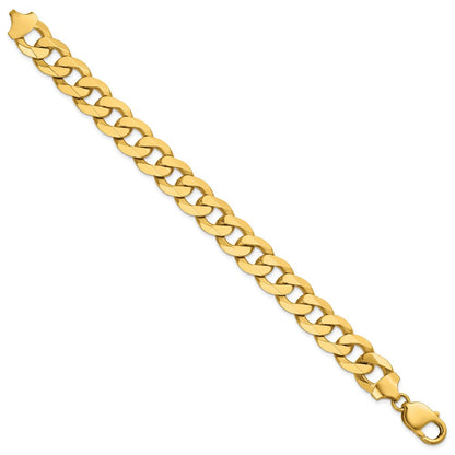 14K Gelbgold 12.0mm Flach Abgeschrägt Panzer Gliederarmband